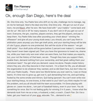 Illustration for article titled Former Padres Player And Coach Tim Flannery Rips The Organization And Its FansÂ